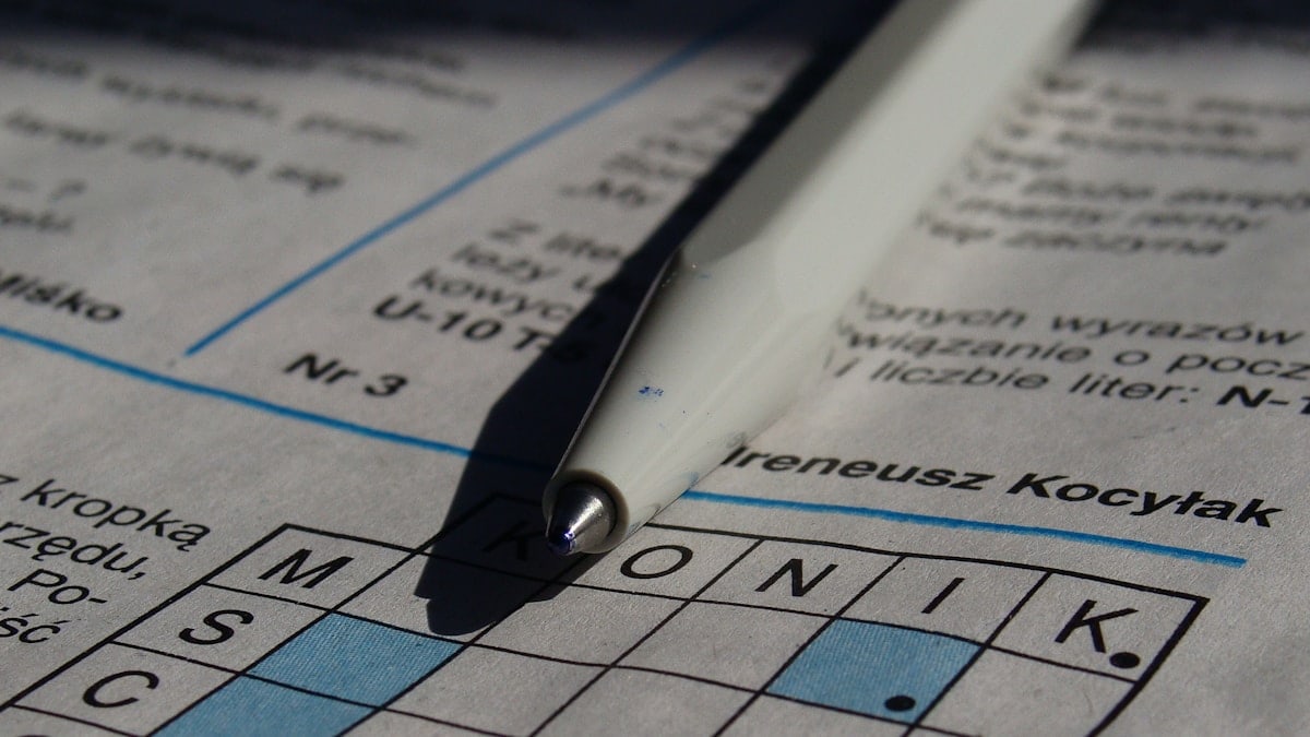 Pen on crossword